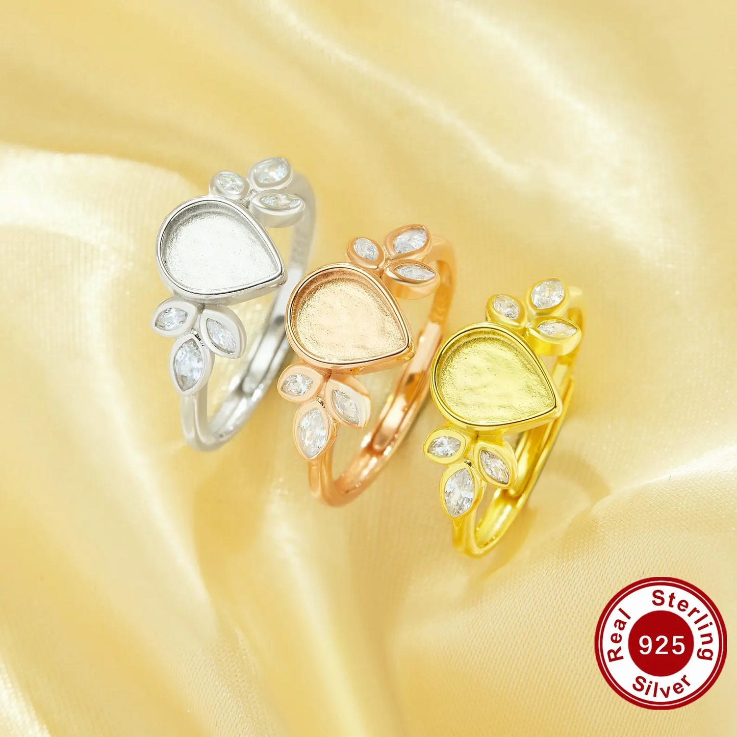 Pear Teardrop Bezel Keepsake Ring