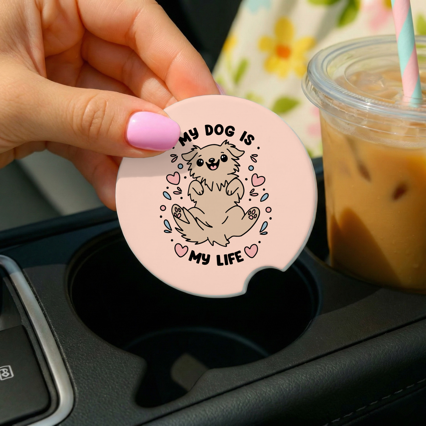 My Dog Is My Life Car Coaster Set