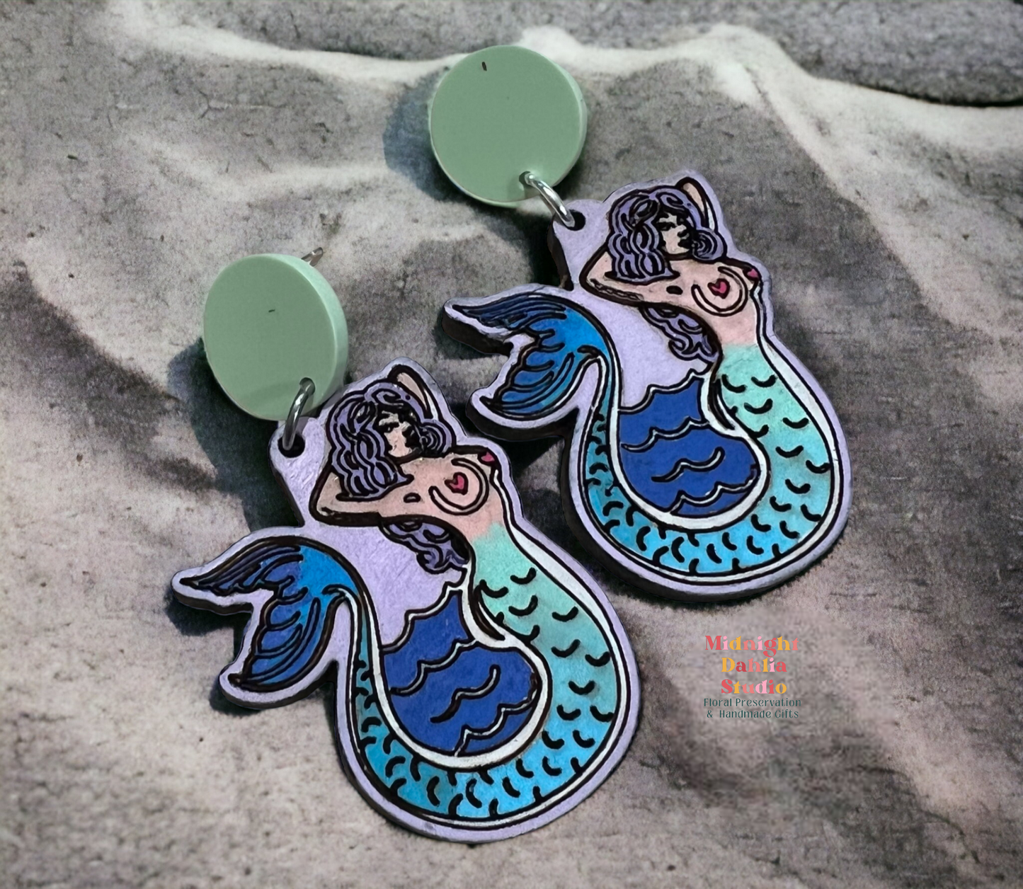 Traditional Tattoo Painted Dangle Earrings | ON SALE