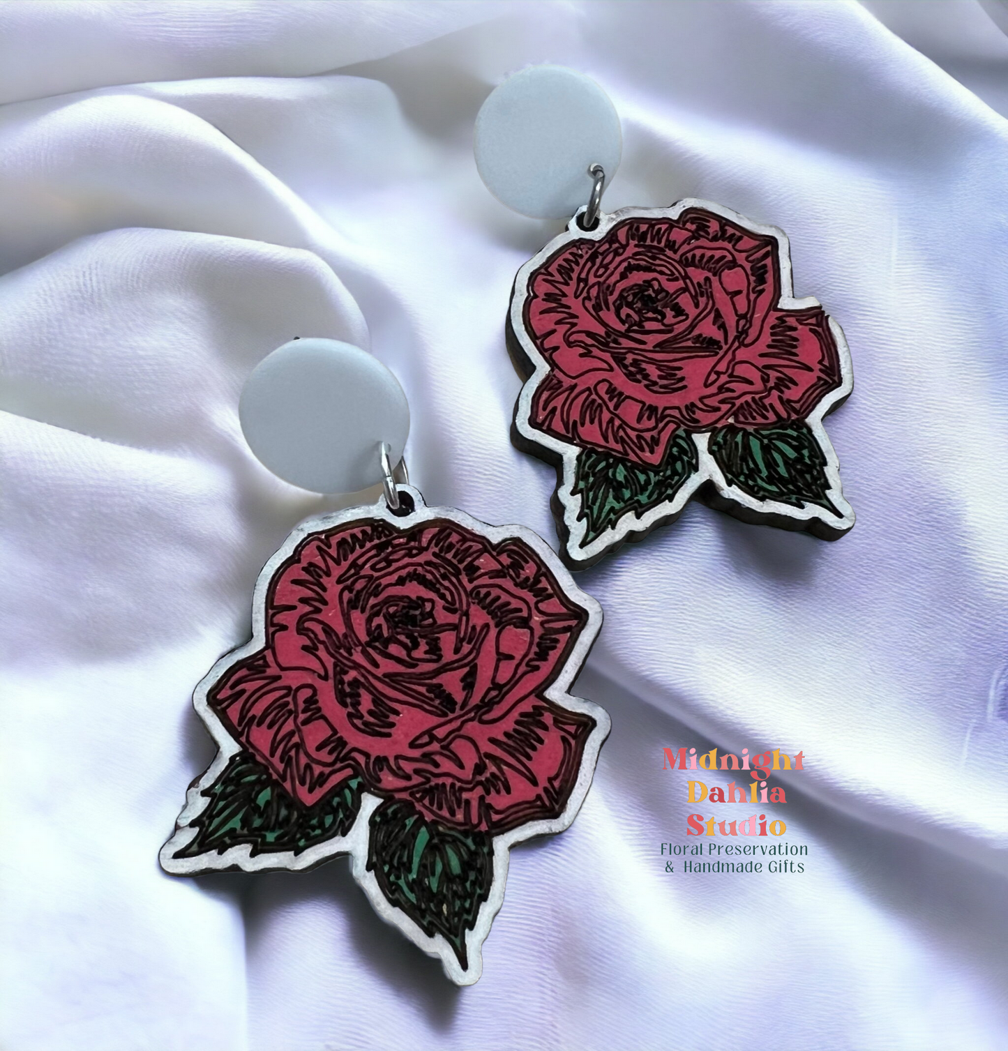 Traditional Tattoo Painted Dangle Earrings | ON SALE