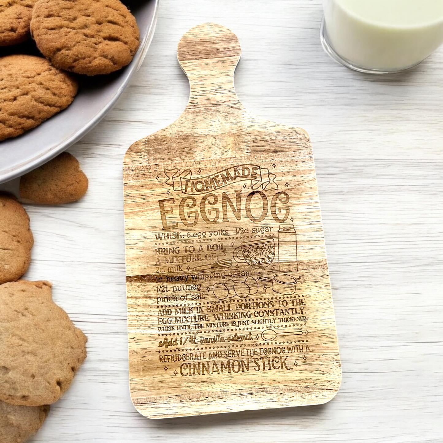 Eggnog Recipe Cutting Board