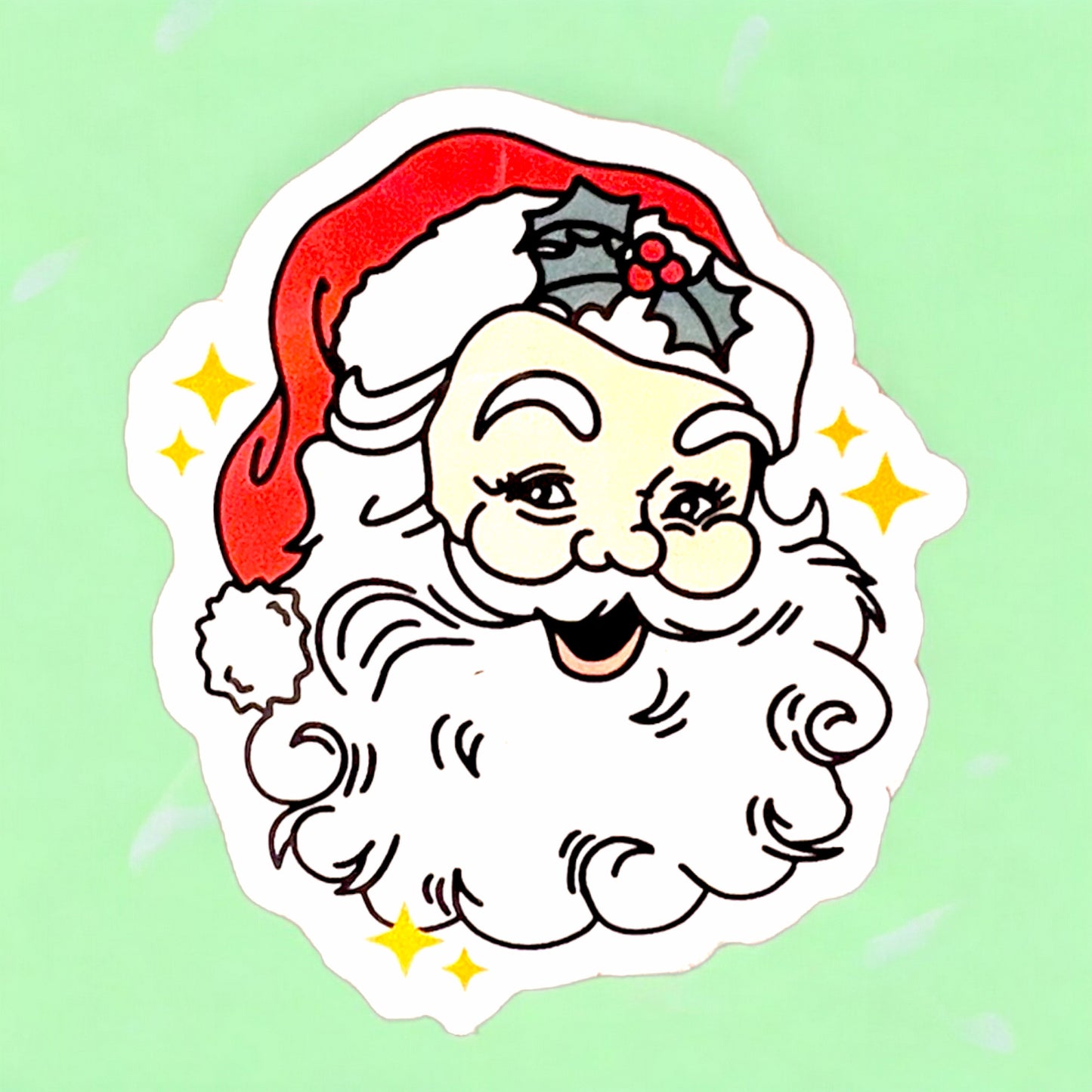 Retro Santa Sticker
