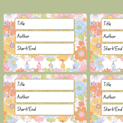 A book review sticker sheet against a pink background