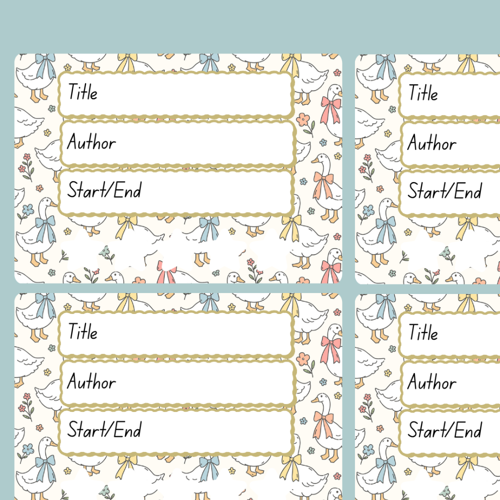 A book review sticker sheet against a pink background