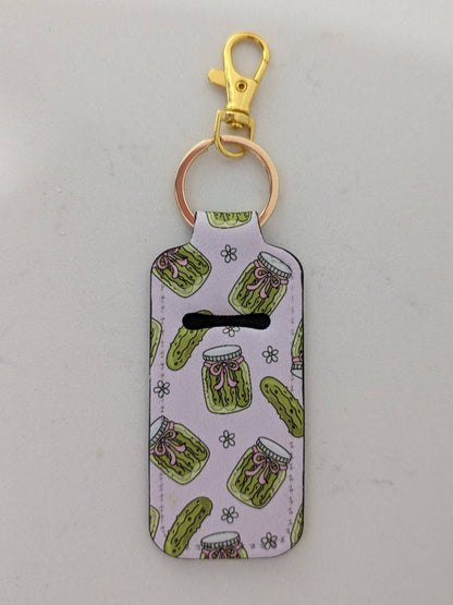Pickle Girl Coquette Lip Balm Chapstick Holder Keychain