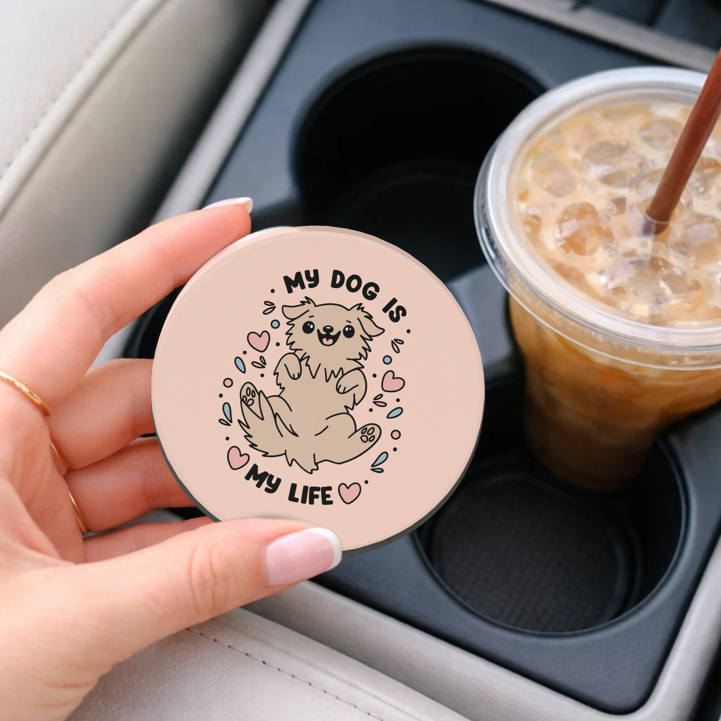 My Dog Is My Life Car Coaster Set