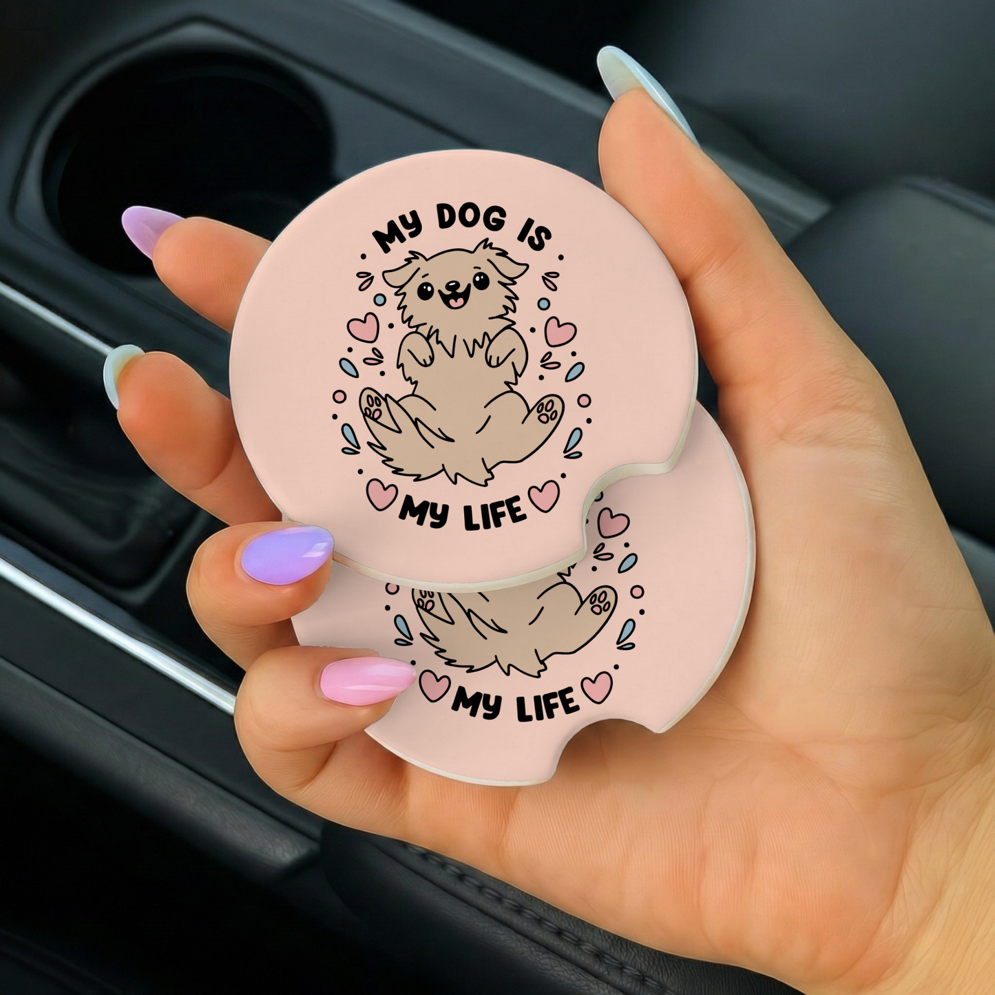 My Dog Is My Life Car Coaster Set