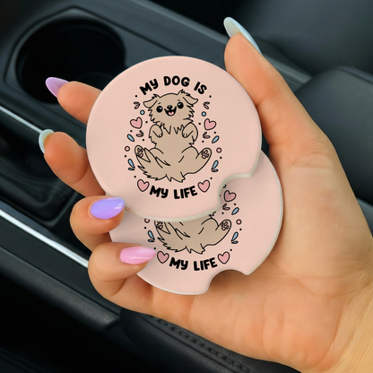 My Dog Is My Life Car Coaster Set