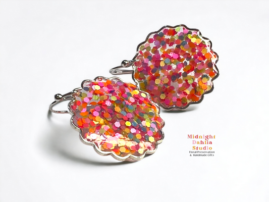 Mini Confetti Wavy Circle Dangles
