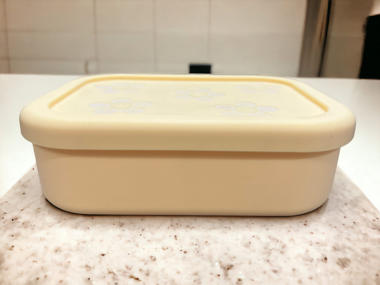 Engraved Silicone Bento Box - Yellow Floral