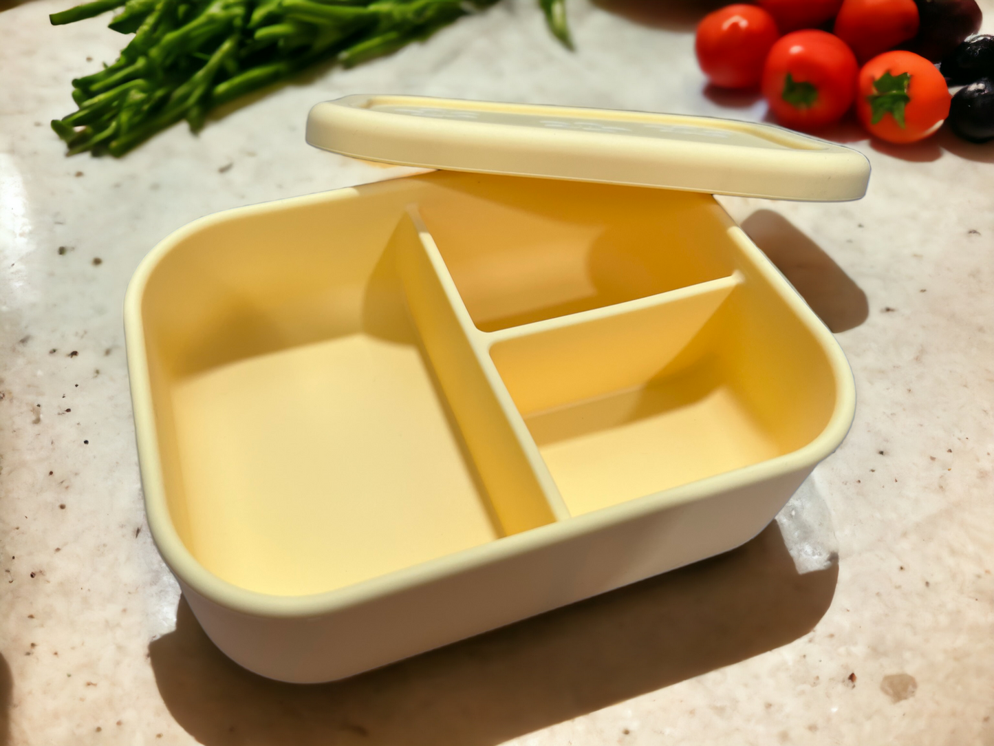 Engraved Silicone Bento Box - Yellow Floral