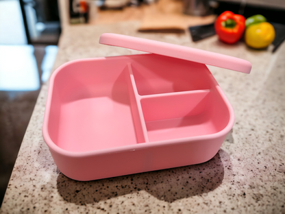 Engraved Silicone Bento Box - Pink Flowers