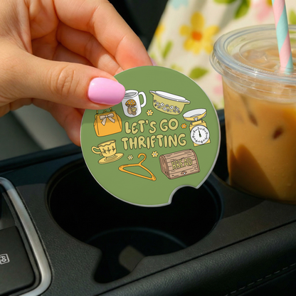 Let's Go Thrifting Car Coaster Set