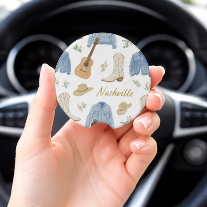 Nashville Car Coaster Set | Pink Or Neutral