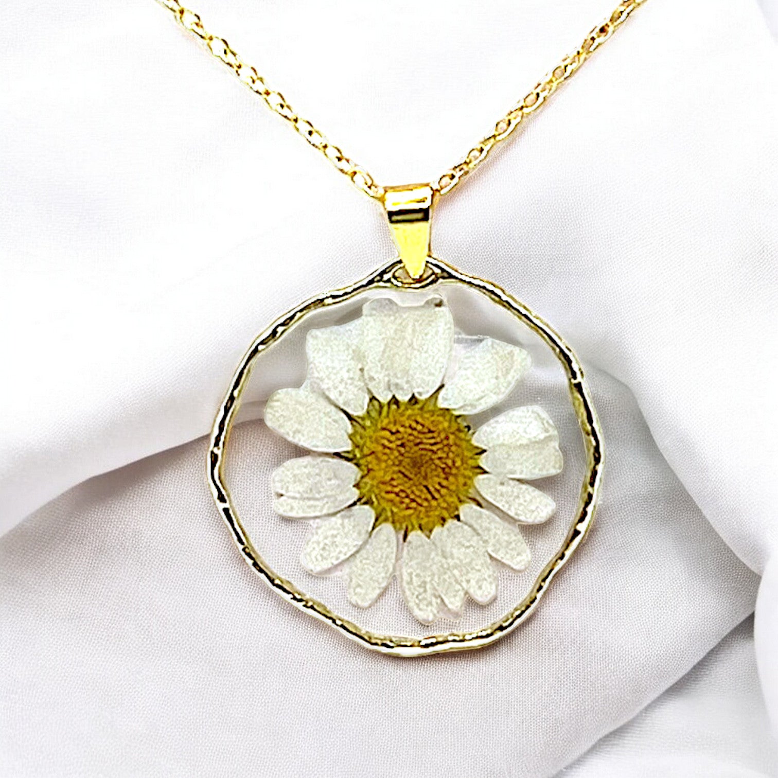 Mybageecha Pressed Flower Lavender Flower Necklace Dandelion