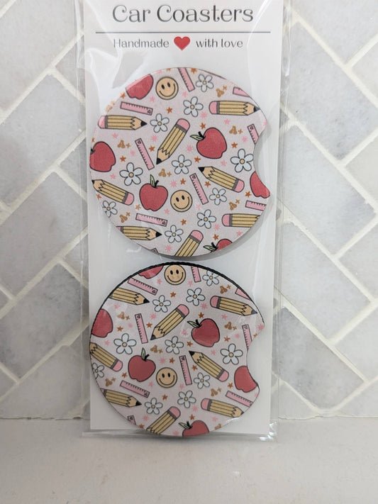 Teacher Doodle Car Coasters