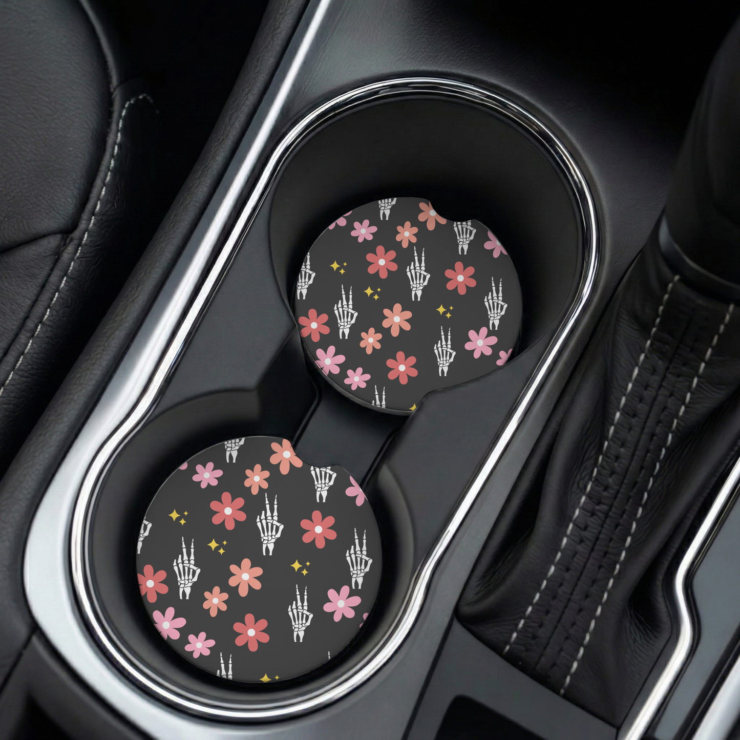 Spooky Peace Car Coaster Set