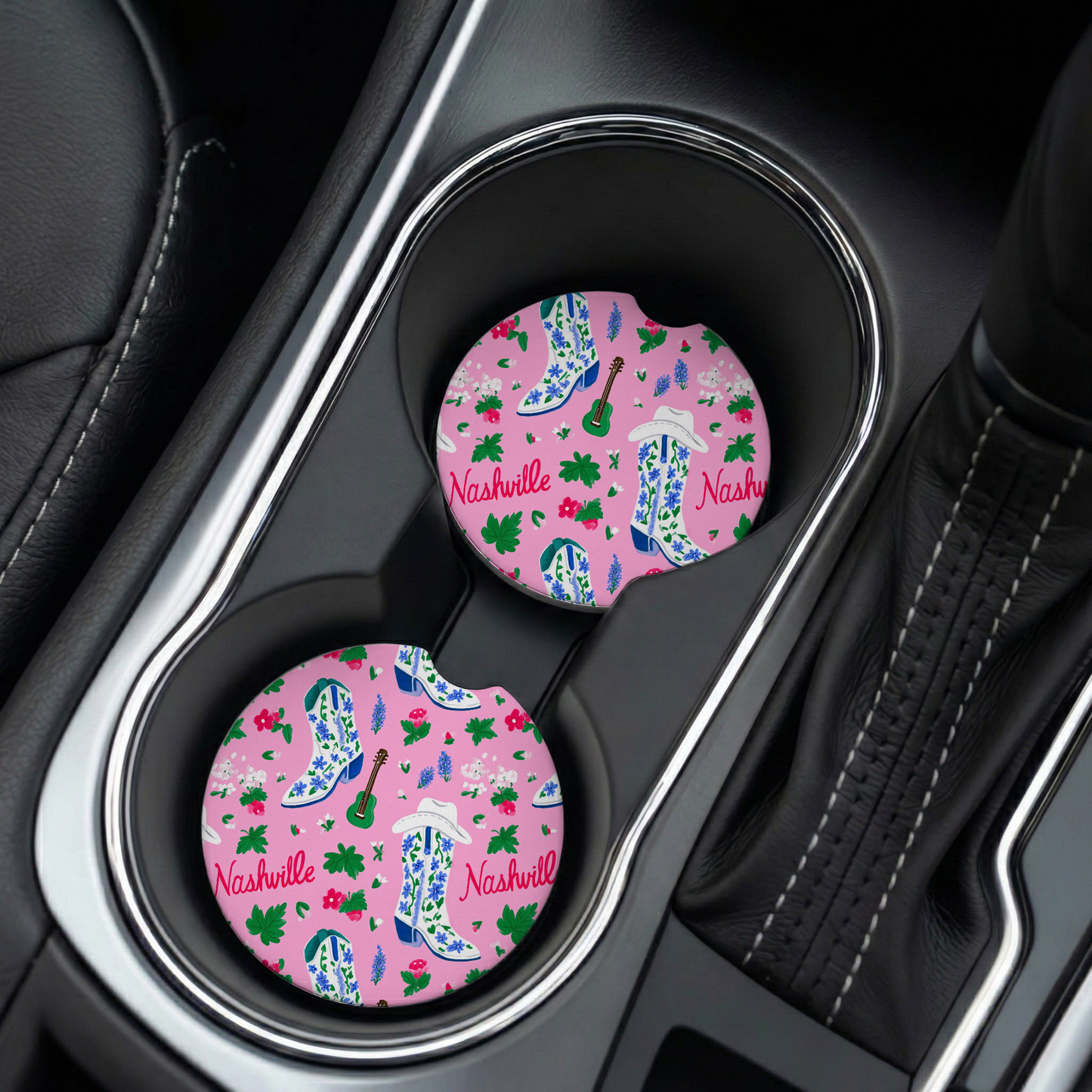 Nashville Car Coaster Set | Pink Or Neutral