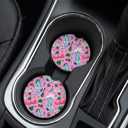 Nashville Car Coaster Set | Pink Or Neutral