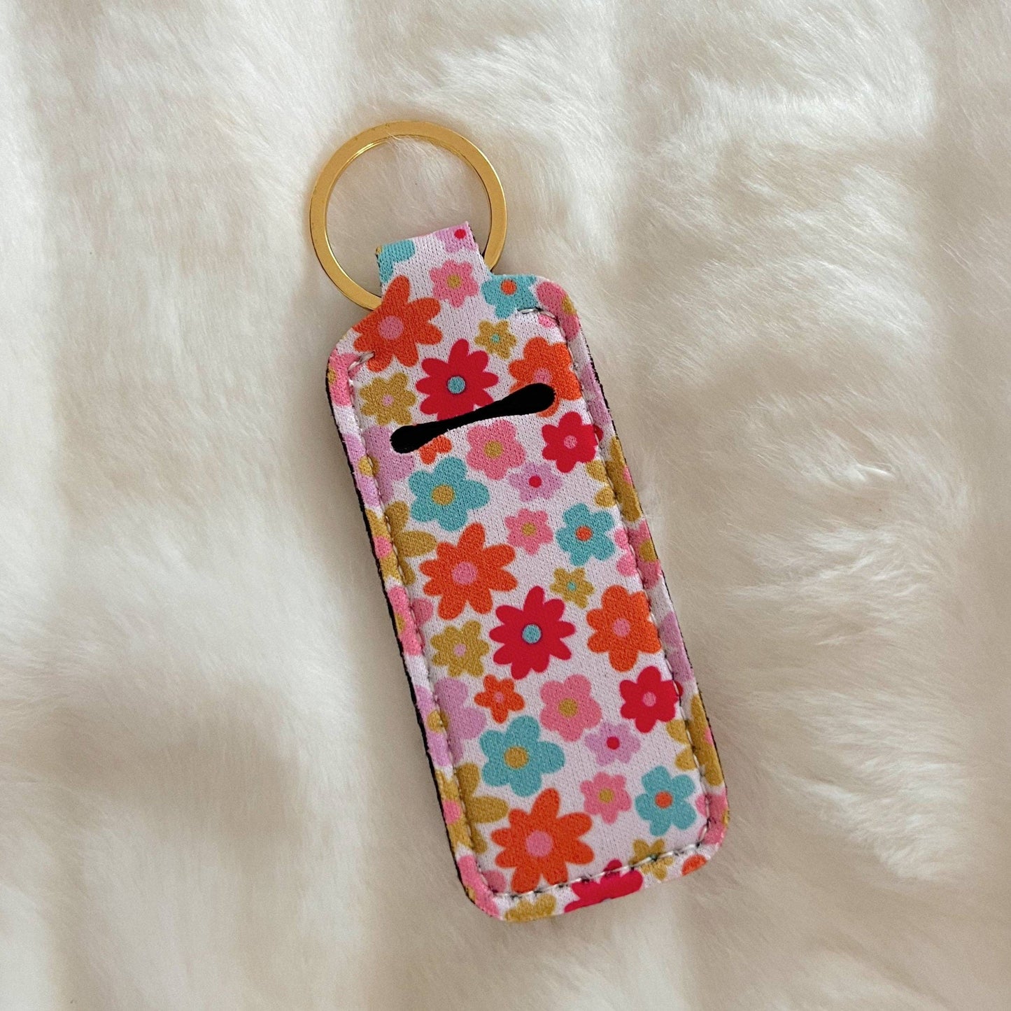 Lip Balm Holder Keychain | Retro Floral
