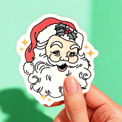 Retro Santa Sticker